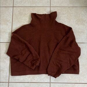 Lululemon brunt orange oversized cropped ribbed sweatshirt